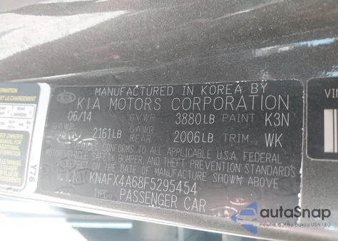 2015 Kia Forte Lx из США, поврежденный, VIN KNAFX4A68F5295454